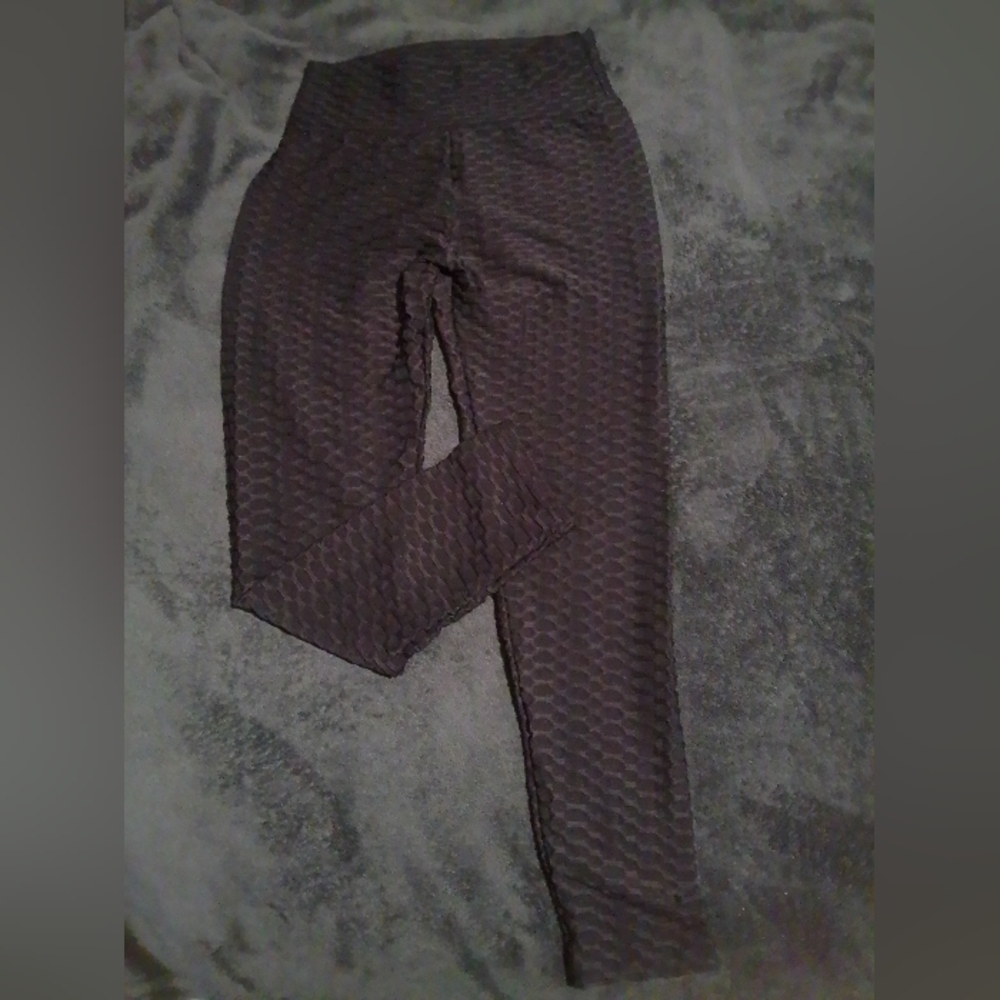 Helix Black Spandex Workout Leggings Size L/XL